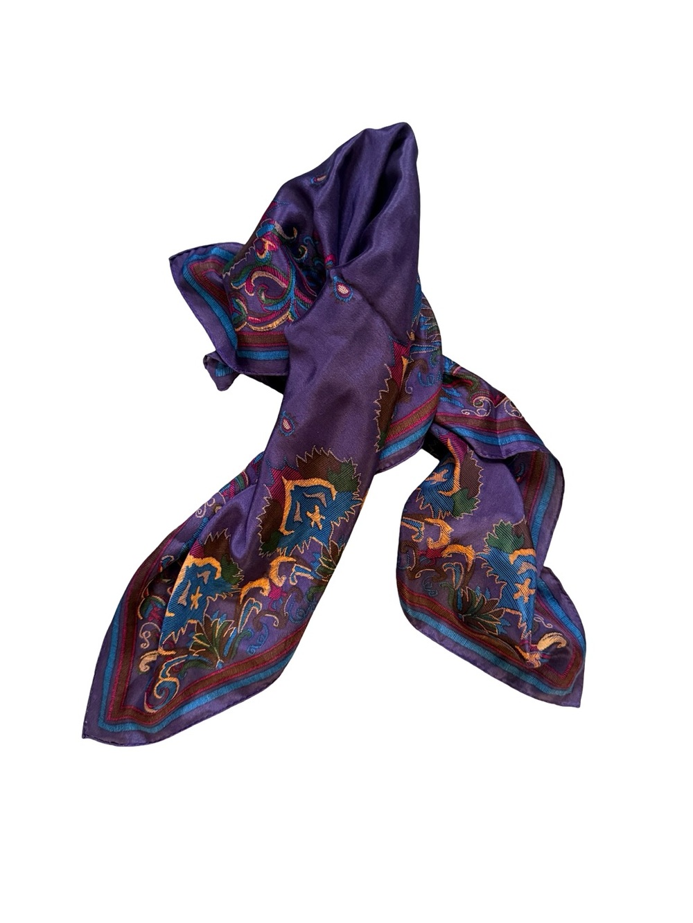 Vintage ANNE KLEIN Floral Paisley all Silk Scarf
Shawl Hand Rolled - Picture 2 of 6